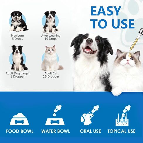 علاج عدوى الخميرة لدعم الكلاب - قطرات علاج عدوى الخميرة الطبيعية للكلاب مع البروبيوتيك والفيتامينات - يخفف من حكة الجلد ولعق المخالب وتهيج الأذن - مكمل صحي للمناعة والأمعاء in Kuwait