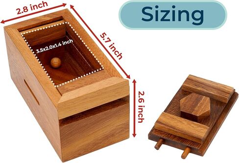 BSIRI Canopic Chest Challenging Brain Teaser Wooden Mind Puzzles and Use as Money Stash Jewelry 3D Puzzle Lock Box Gift Card Money Puzzle for Cash Gift in Saudi Arabia