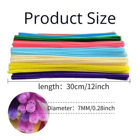 200pcs Pipe Cleaners, Glitter Rose Red Pipe Cleaners Craft Supplies,Thick Chenille Stems Fuzzy Wire Sticks Holiday Decorations and School Supplies in Saudi Arabia