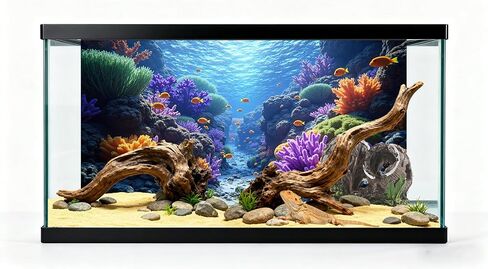 3 حزمة خلفية حوض السمك 48x18 بوصة نسيج حوض السمك خلفية خزان الأسماك تحت سطح البحر المرجان أشعة الشمس الصخور النباتات المائية in Saudi Arabia