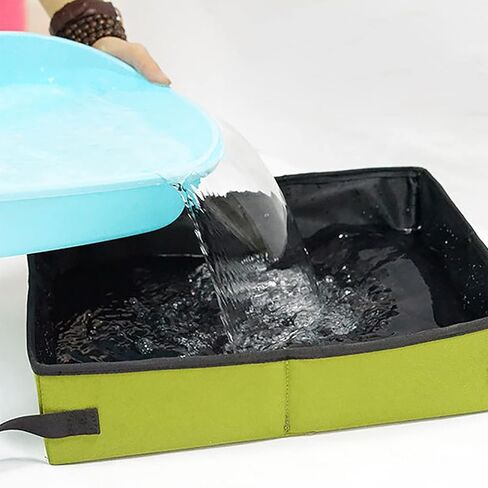 Acouto Portable Cat Travel Litter Box - Odor-, and Collapsible Design for Cats, Lightweight and Convenient for Travel, Green (S 30x40cm / 11.8x15.7in) in Saudi Arabia