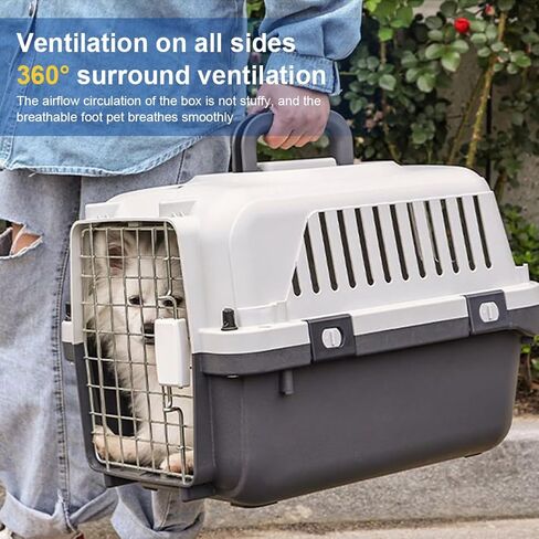 Pet Carrier, Cat Dog Crates for Puppies Kittens, Rolling Plastic, Airline Approval, Complimentary Bowl, Suitable for Air Consignment, Out for Medical Treatment, Road Trip(L 33in/W 21.6in/H 25.2in) in Saudi Arabia