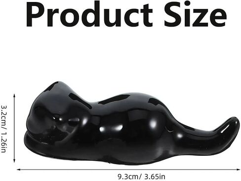 Ceramic Paint Brush Holder - 3-Piece Cat Shape Set | Multifunctional Rest Stand for Artist Brushes, Calligraphy Pens, Chopsticks & Kitchen Utensils | (Black, White, Green) in Kuwait