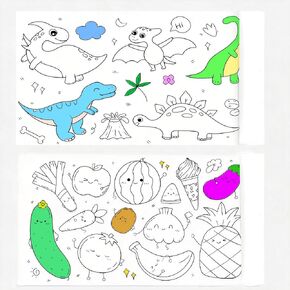2Pcs Coloring Paper Drawing Rolls, Gifts for Kids Teens Valentines Party Favors,118×11.8 Inch Sticky Animal Painting Rolls Children's Gift Sticky DIY Drawing Roll Giant Painting Poster in Saudi Arabia