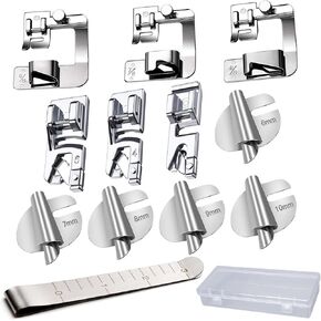 12 Pcs Hemming Foot Kit Narrow Rolled Hem Foot Set Presser Foot Sewing Rolled Hemmer Foot Narrow Sewing Machine Rolled Hem Guide Universal Sewing Clips for Sewing Machine Accessories and Tools in Kuwait
