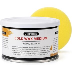 شمع بارد متوسط ​​10.15 أونصة سائلة (300 مل) - للطلاء الزيتي ومانع تسرب الألوان المائية - شمع أبيض غير شفاف متعدد الاستخدامات للمجلات الفنية والإشارات المرجعية والصور - لمسة نهائية غير لامعة وملمس متوسط ​​للرسم الزيتي in Kuwait