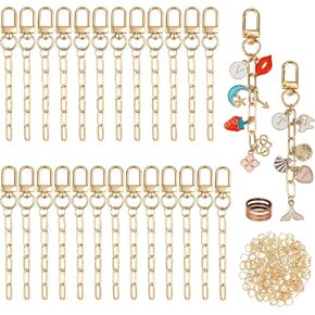 Starry 126Pcs Keychain Making Kit DIY Bag Charm Kit 25 Set Keychain Clips with Extender Chain Bulk 100 Jump Ring for Jewelry Bags Accessories DIY Craft Supplies in Kuwait