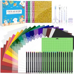 Cutaswish The Essential Bundle for Makers and All Explore Air-The All-in-One Accessories Kit with HTV Vinyl, Adhesive Vinyl, Transfer Tape, True Control Knife, Cutting Mat for Projects in Saudi Arabia
