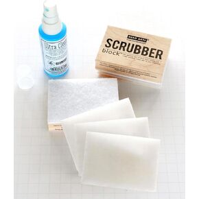 Hero Arts Stamp Cleaning Kit with Scrubber Block, Ultra Clean Solution, Extra Pads, 3 Piece Crafting Bundle in Kuwait