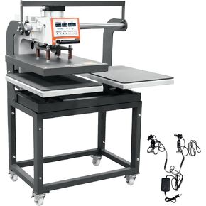 16x24 هوائي منزلق مزدوج الضغط الحراري - غطاء تي شيرت وشعار من الدرجة الصناعية لنقل الحرارة / آلة التسامي مع تحديد المواقع بالأشعة تحت الحمراء والتحكم الرقمي ووظيفة الرفع التلقائي مثالية للإنتاج in Kuwait