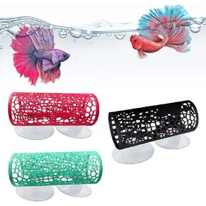 Betta Fish Tunnel Hammock with Suction Cup, Safe ABS Aquarium Cave Decor for Betta Fish & Shrimp, Stress-Free Hideout, Resting Spot & Play Tunnel for Small Freshwater Pets in Kuwait