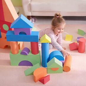 مجموعة من 30 مكعب إسفنجي للأطفال الصغار - معالجة الكتل الناعمة للأطفال - تعلم الأشكال والألوان للأطفال - بناء ألعاب ما قبل المدرسة للأطفال الصغار 3-5 in Kuwait