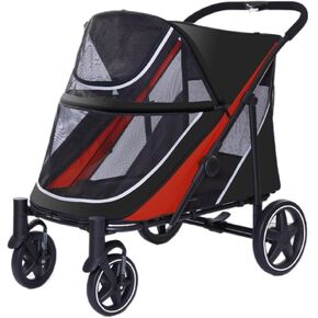 Pet Strollers Outdoor Multifunctional Pet Stroller, Lightweight and Foldable, Multiple Cats and Dogs Outdoor Stroller Pet Stroller Medium(Black,A) in Kuwait