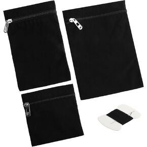 3 قطع جيب جانبي مخيط بسحاب، يمكن كي الجيوب على ملابسك مثل المعاطف والسترات الصوفية، من أجل أمان السفر، الاستخدام اليومي، سهلة الخياطة لمزيد من الراحة (أسود) in Kuwait