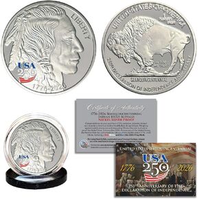 America 250th Anniversary 1776-2026 American Indian Head Buffalo Nickel-Silver Proof Privy Coin USA 250 in Kuwait