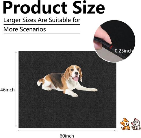 46" X 60" X 0.23'' Mat for Under Dog Crate, Non-Slip Rubber Kennel Mat for Crate to Protect Floors Extra Large Washable Absorbs Urine Dog Playpen Mat in Kuwait