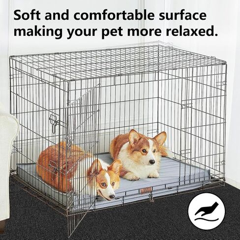 46" X 60" X 0.23'' Mat for Under Dog Crate, Non-Slip Rubber Kennel Mat for Crate to Protect Floors Extra Large Washable Absorbs Urine Dog Playpen Mat in Kuwait