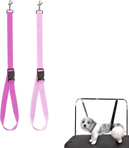 Dog Grooming Loops Nylon Restraint Noose Loop Pet Grooming Belly Strap Adjustable Slip Rope Dog Bathing Safety Tether Straps for Pet Grooming Table (Pink) in Saudi Arabia