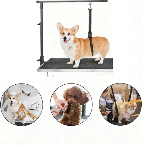Dog Grooming Loops Nylon Restraint Noose Loop Pet Grooming Belly Strap Adjustable Slip Rope Dog Bathing Safety Tether Straps for Pet Grooming Table (Pink) in Saudi Arabia