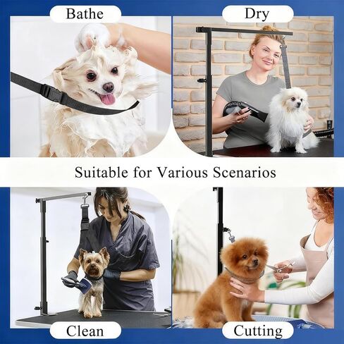 Dog Grooming Loops Nylon Restraint Noose Loop Pet Grooming Belly Strap Adjustable Slip Rope Dog Bathing Safety Tether Straps for Pet Grooming Table (Pink) in Saudi Arabia