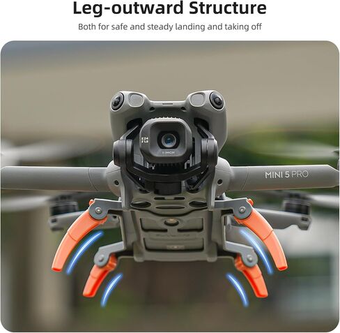 مجموعة تمديد معدات الهبوط Mini 5 Pro، أرجل عنكبوتية قابلة للطي + غطاء عدسة مضاد للوهج لـ DJI Mini 5 Pro، زيادة الارتفاع 30 مم، حماية آمنة للجيمبال والكاميرا (رمادي) in Kuwait