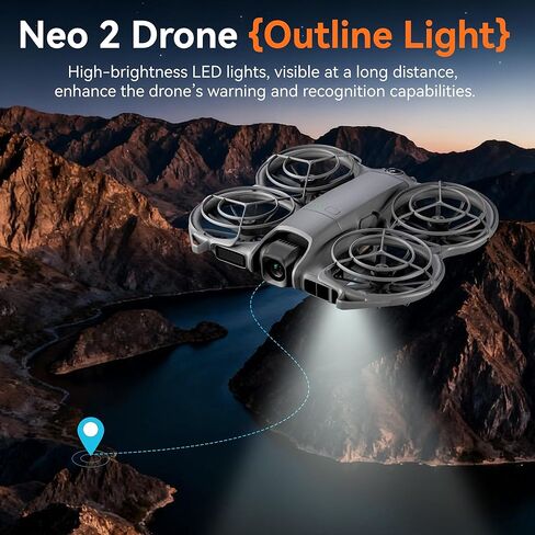 Neo 2 Night Light Landing Gear - Battery Protector for DJI Neo 2 Accessories Rechargeable LED Lights Landing Legs Battery Protectors 2 in 1 Kit in Saudi Arabia
