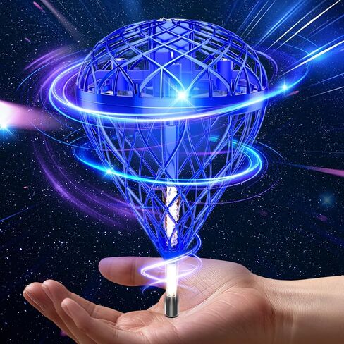 Flying Bouncing Ball Toys 2025 - Cosmic Galaxy Hove Orb Ball Hand Controlled Leap Drone with LED Lights, 3D Flips Cool Spinner Outdoor Indoor Toy Gifts for 6 7 8 9 10+ Year Old Boys Girls Teens (Blue) in Kuwait