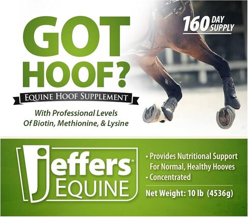 Jeffers Equine Got Hoof? Concentrated Horse Powder Hoof Supplement, 10 lbs - Biotin, Methionine, Zinc & Amino Acids for Safe Hoof Growth, Strength, and Dry Hooves - Includes 1 oz Scoop in Saudi Arabia