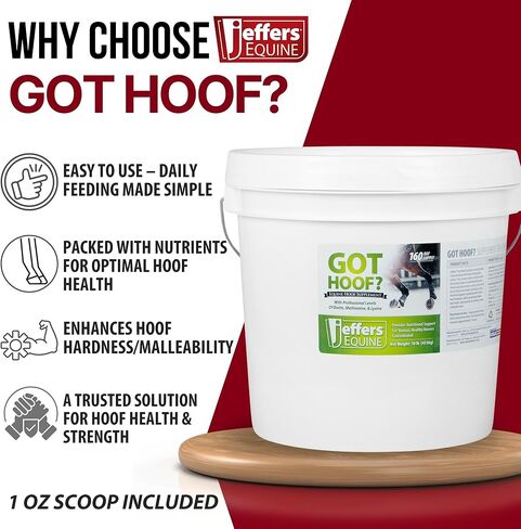 Jeffers Equine Got Hoof? Concentrated Horse Powder Hoof Supplement, 10 lbs - Biotin, Methionine, Zinc & Amino Acids for Safe Hoof Growth, Strength, and Dry Hooves - Includes 1 oz Scoop in Saudi Arabia