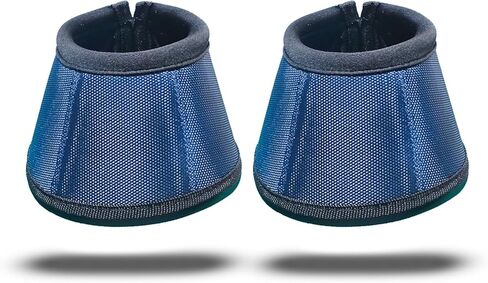 Professional Equestrian Bell Boots, Navy Blue Ballistic Nylon No-Turn Horse Hoof Protective Cover with Padded Rim, 1 Pair in Kuwait