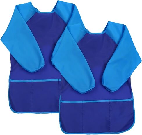 Kids Art Smock with Long Sleeve 3 Roomy Pockets Artist Children Aprons for Toddlers Age 3-8 Painting Crafts in Saudi Arabia