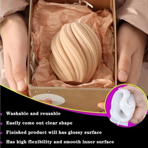 Spiral Resin Candle Mold, Twisted Geometric Pillar Candle Silicone Molds, Irregular Swirl Wave Design, DIY Crafts Home Art Decor, Ideal for Candle Making, Polymer Clay, Plaster Home Ornament in Saudi Arabia