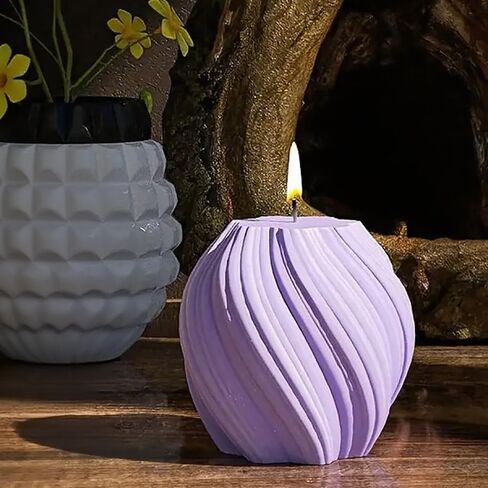 Spiral Resin Candle Mold, Twisted Geometric Pillar Candle Silicone Molds, Irregular Swirl Wave Design, DIY Crafts Home Art Decor, Ideal for Candle Making, Polymer Clay, Plaster Home Ornament in Saudi Arabia