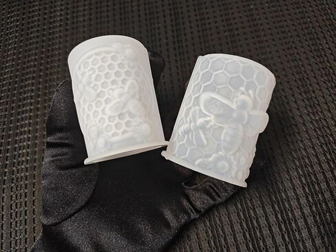 Honeycomb Bee Candle Silicone Molds 2PCS with Flowers Design, White Resin Cylindrical Mould Set, Soap Wax Beeswax Epoxy Casting Clay Mold-Kit, 2 Pack in Kuwait