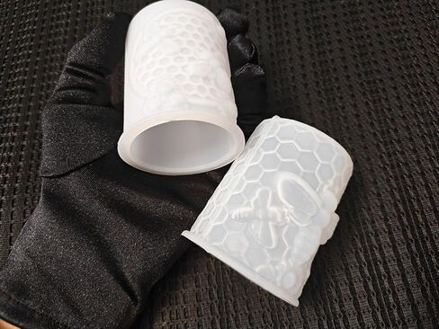 Honeycomb Bee Candle Silicone Molds 2PCS with Flowers Design, White Resin Cylindrical Mould Set, Soap Wax Beeswax Epoxy Casting Clay Mold-Kit, 2 Pack in Kuwait
