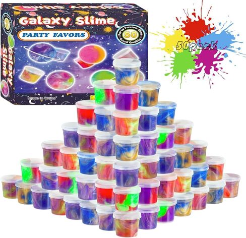 50-Pack Galaxy Slime Set – Ideal for Birthday Celebrations, Easter Basket fillers, or Party Favor Bags, This Toy is Well Suited for Children's Entertainment and Educational Reward Systems. in Saudi Arabia