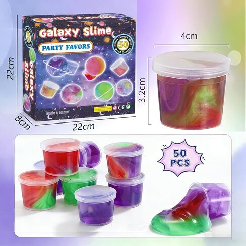 50-Pack Galaxy Slime Set – Ideal for Birthday Celebrations, Easter Basket fillers, or Party Favor Bags, This Toy is Well Suited for Children's Entertainment and Educational Reward Systems. in Saudi Arabia