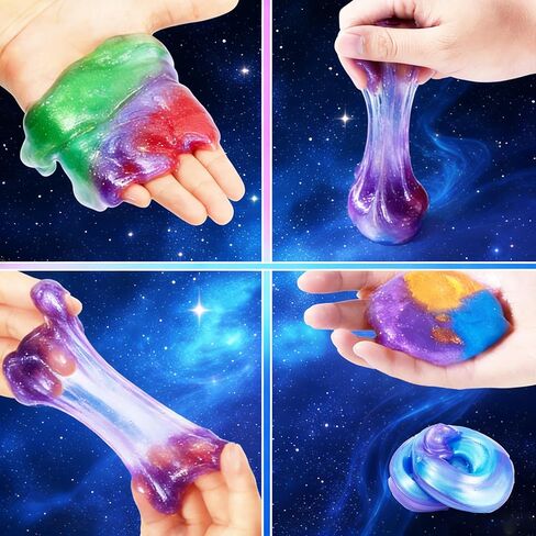 50-Pack Galaxy Slime Set – Ideal for Birthday Celebrations, Easter Basket fillers, or Party Favor Bags, This Toy is Well Suited for Children's Entertainment and Educational Reward Systems. in Saudi Arabia