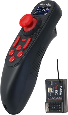 HOTRC DS-650 6CH 2.4G نظام راديو مرسل شاشة ملونة وحدة تحكم عن بعد F-06A استقبال PWM لطراز قارب RC DS600 ترقية (ث/1 جهاز استقبال) in Saudi Arabia