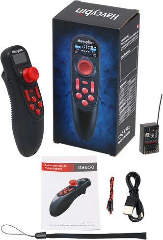 HOTRC DS-650 6CH 2.4G نظام راديو مرسل شاشة ملونة وحدة تحكم عن بعد F-06A استقبال PWM لطراز قارب RC DS600 ترقية (ث/1 جهاز استقبال) in Saudi Arabia