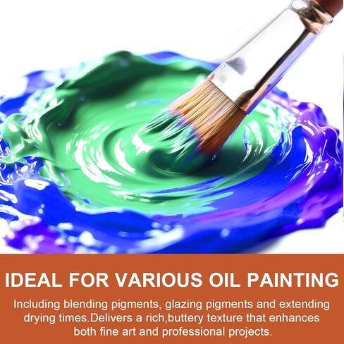 JOFOOK Refined Linseed Oil for Oil Painting with a Paintbrush,Thinner Medium for Oil Based Paint - 9.13oz (270ml),Thinning Oil for Professionals in Kuwait