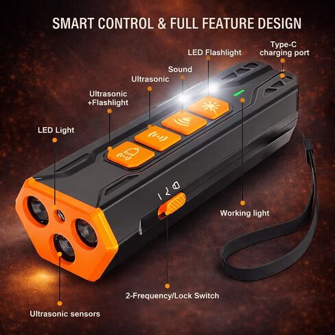 Ultrasonic Dog Bark Deterrent Handheld – Humane No-Shock Bark Control Device with Triple Emitters, 6 Modes, USB-C Rechargeable, 23ft Range for Indoor & Outdoor Training in Saudi Arabia