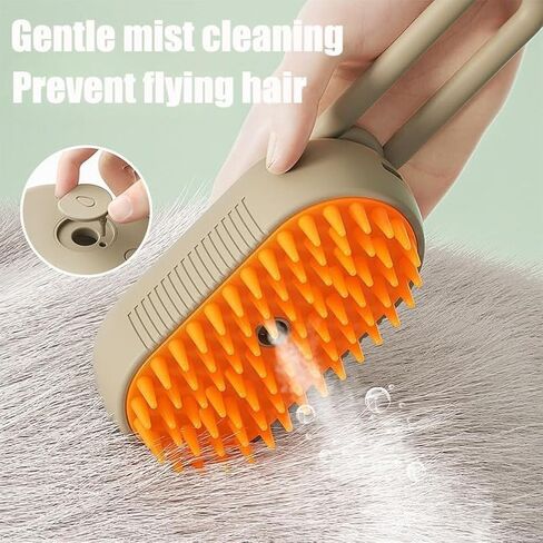 Cat Brush Quick & Easy Pet Hair Remover Comb,3 In 1 Cat Steam Pet Brush with Spray Function (White) in Saudi Arabia