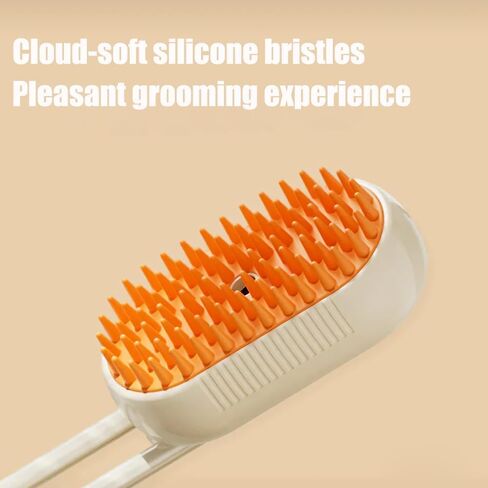 Cat Brush Quick & Easy Pet Hair Remover Comb,3 In 1 Cat Steam Pet Brush with Spray Function (White) in Saudi Arabia