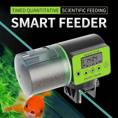 Automatic Fish Feeder for Aquarium, 200ML Large Capacity Auto Fish Food Dispenser with Digital Timer Display, for Small to Medium Tanks with Granules Pellets in Saudi Arabia