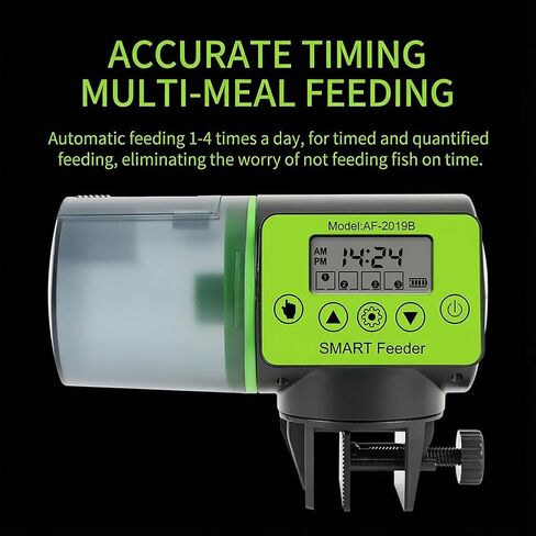 Automatic Fish Feeder for Aquarium, 200ML Large Capacity Auto Fish Food Dispenser with Digital Timer Display, for Small to Medium Tanks with Granules Pellets in Saudi Arabia