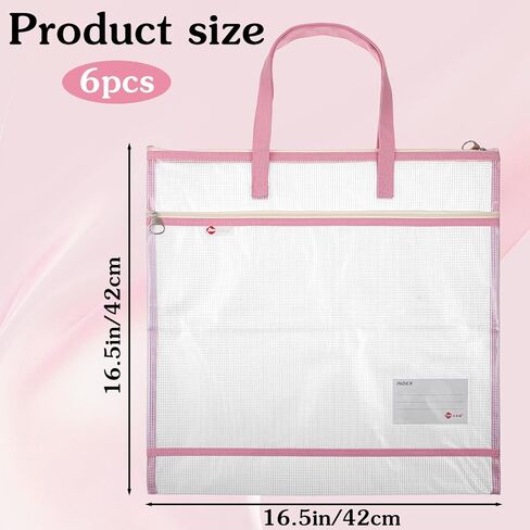 6 Pcs Sew Project Bags 16 x 16 Inch Quilting Craft Organizer Storage Bags with Handle and Pocket Jumbo Sew Quilting Mesh Bag for Quilters Knitting Stitching Crafter, 6 Colors (Bright Colors) in Kuwait
