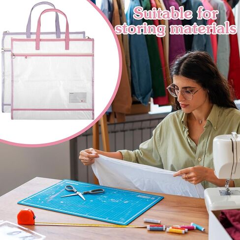 6 Pcs Sew Project Bags 16 x 16 Inch Quilting Craft Organizer Storage Bags with Handle and Pocket Jumbo Sew Quilting Mesh Bag for Quilters Knitting Stitching Crafter, 6 Colors (Bright Colors) in Kuwait
