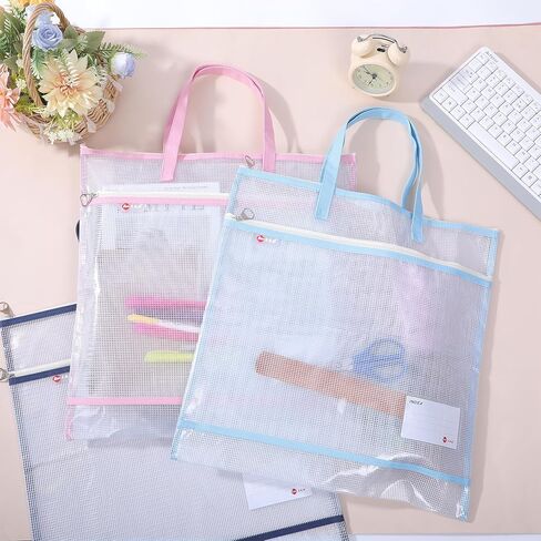 6 Pcs Sew Project Bags 16 x 16 Inch Quilting Craft Organizer Storage Bags with Handle and Pocket Jumbo Sew Quilting Mesh Bag for Quilters Knitting Stitching Crafter, 6 Colors (Bright Colors) in Kuwait