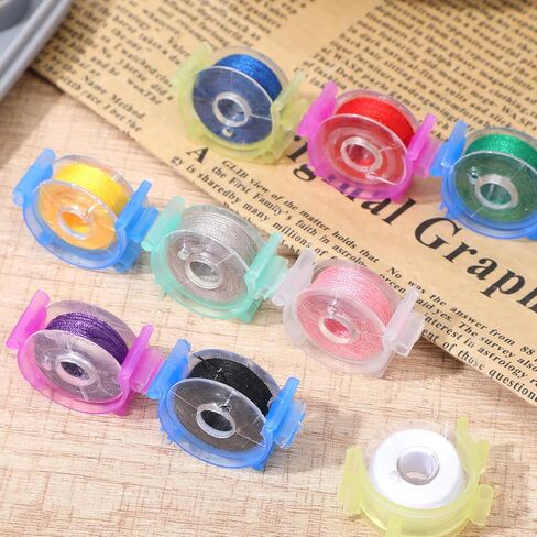 Sewing Bobbin Clips, 50 Pcs Clear Bobbin Holder Plastic Sewing Tool Clip Accessory Thread Clamps Clips Holder Tool Spools Organizers for DIY Craft Embroidery (5 Colors) in Saudi Arabia